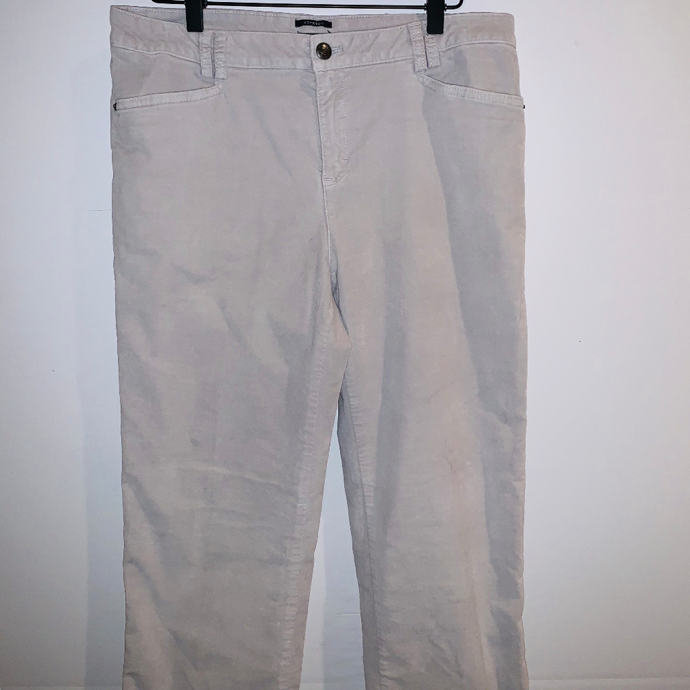 Izod Gray Stretch Crushed Velvet Pants
